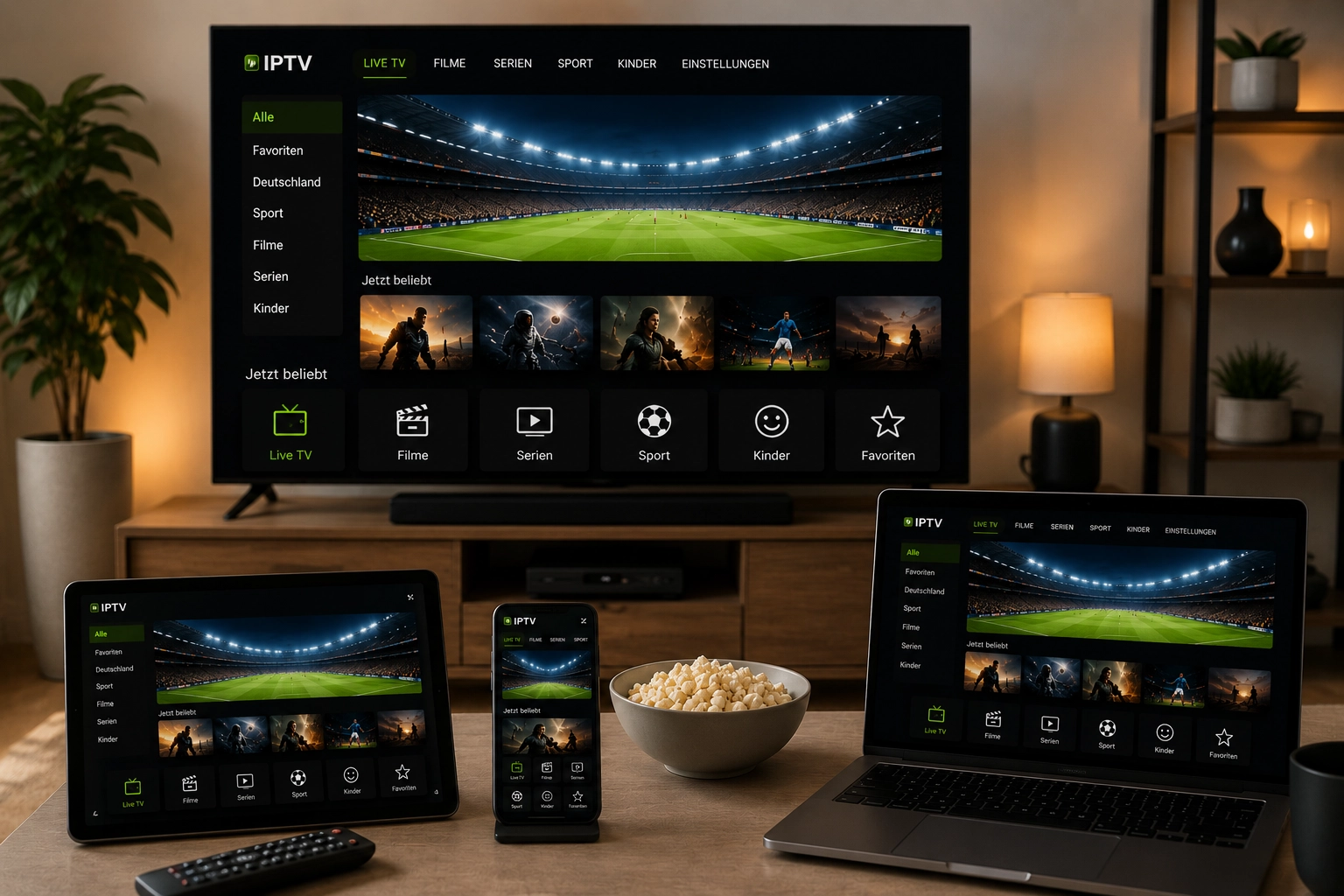IPTV Free Trial auf Fire TV und Smartphone parallel testen